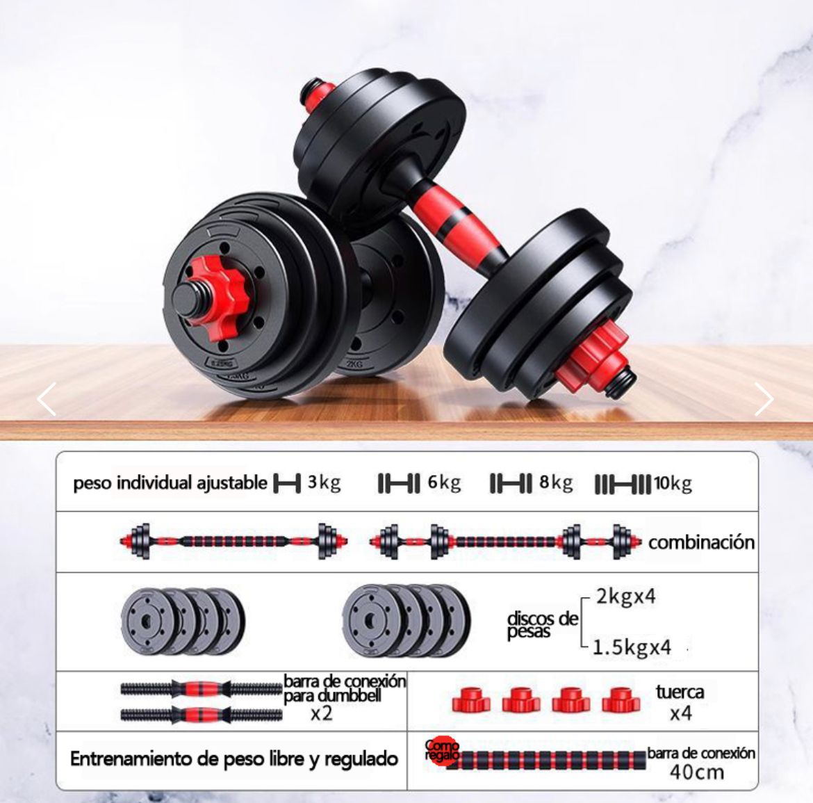 🏋️♂️ Set de Pesas Ajustables 15 KG – ¡Tu Entrenamiento en Casa Nunca Fue Tan Fácil!