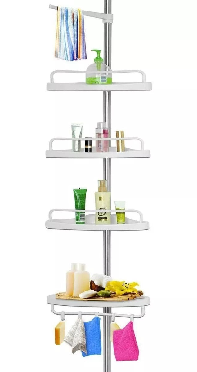 🚿 Organizador Esquinero de Baño Multiuso – 4 Niveles de Orden y Estilo