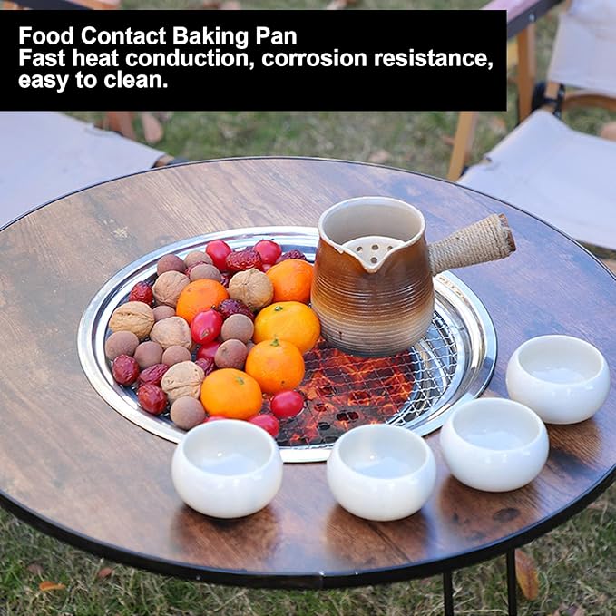 🔥 Mesa Redonda Plegable para Asado y Parrilla – ¡Ideal para Camping y Exteriores!