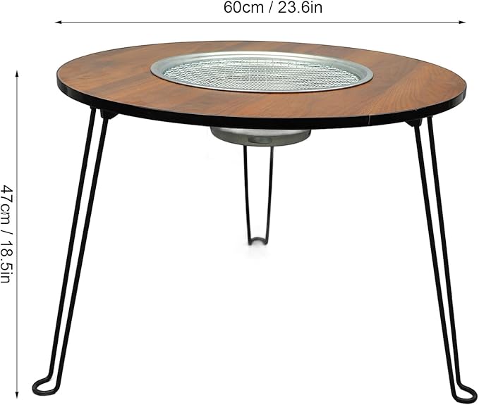 🔥 Mesa Redonda Plegable para Asado y Parrilla – ¡Ideal para Camping y Exteriores!