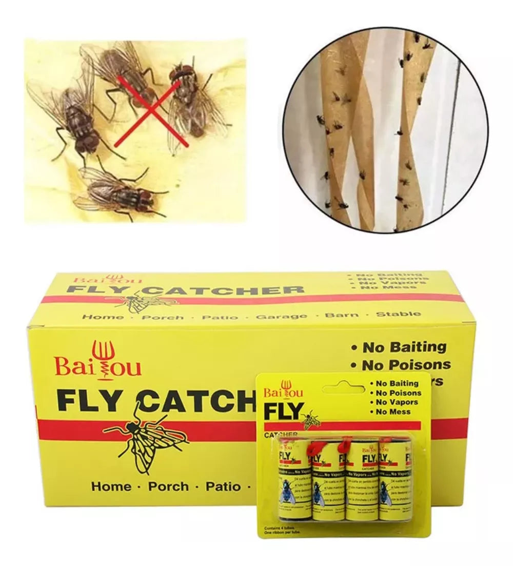 🪰 Pack x4 Papel Atrapa Moscas y Mosquitos – Solución Natural, Eficaz y Sin Químicos