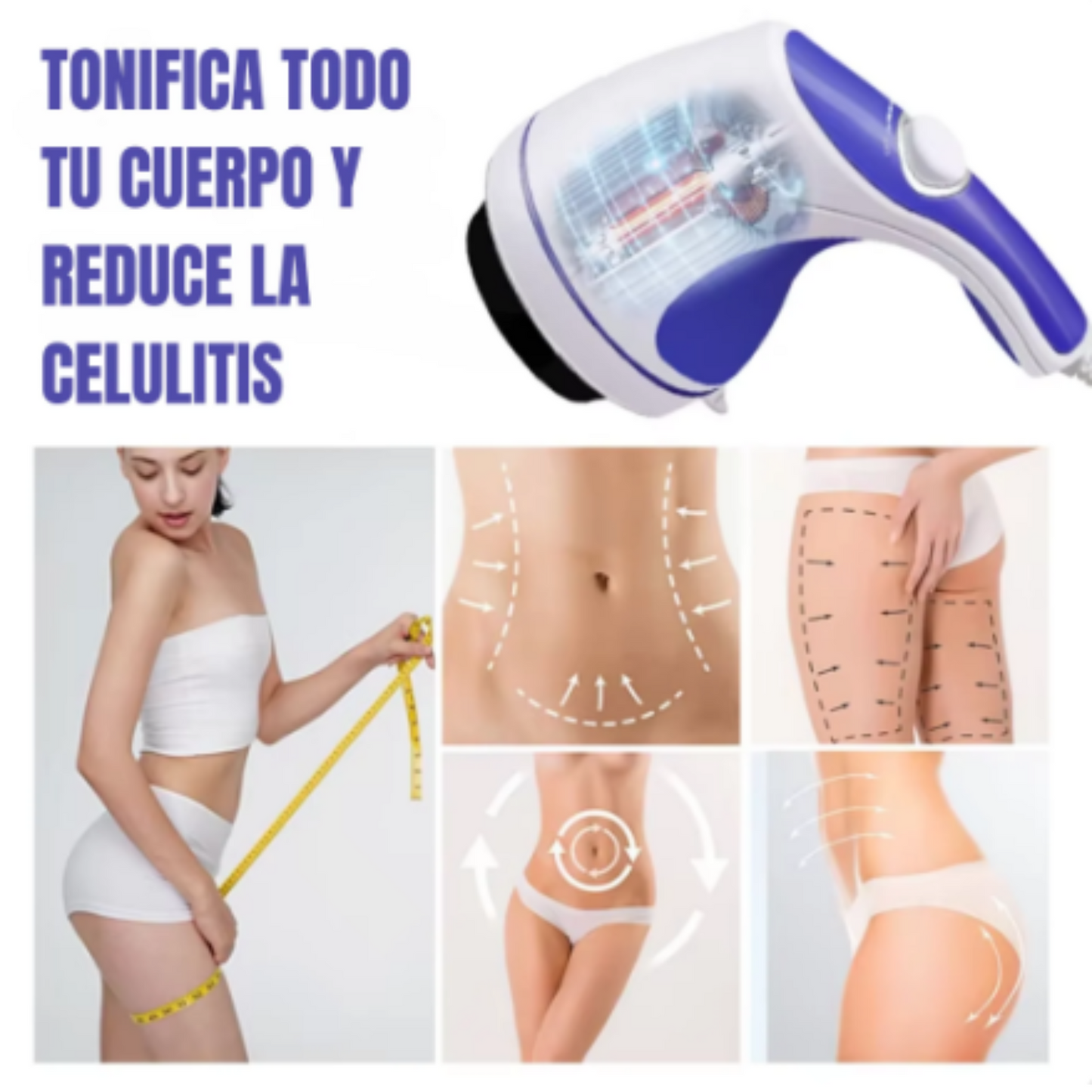 ✨ Crema Antiestrías con Colágeno + Masajeador Reductor 4 en 1