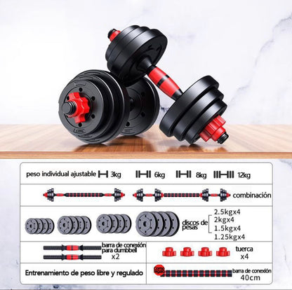 🏋️‍♂️ Set de Pesas Ajustables 30 KG – ¡Entrena Todo Tu Cuerpo en Casa!