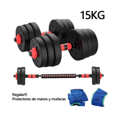 🏋️‍♂️ Set de Pesas Ajustables 15 KG – ¡Tu Entrenamiento en Casa Nunca Fue Tan Fácil!