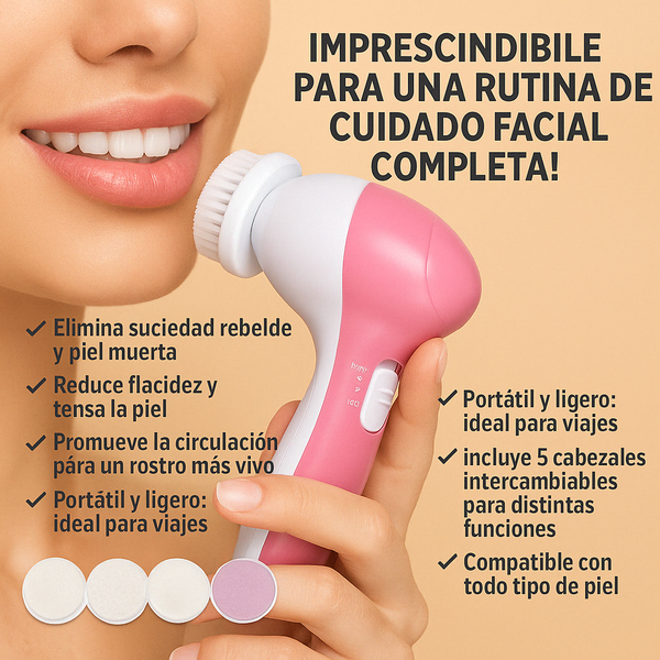 💆‍♀️ Limpiador Facial 5 en 1 – ¡Tu piel, más limpia y radiante que nunca!