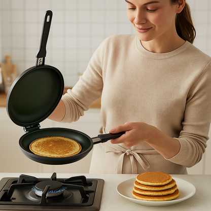 🍳 Sartén Doble Cara Antiadherente – Ideal para Panqueques, Huevos y Más