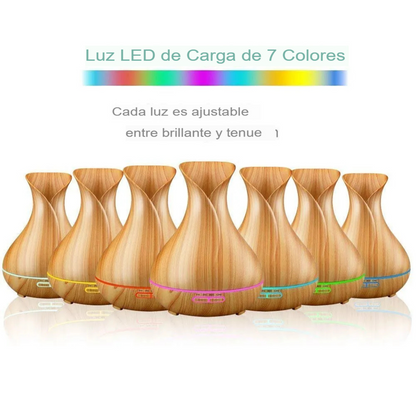 🌙✨ Lámpara Humidificadora de Madera – Luz Nocturna Mágica y Aromaterapia en Uno
