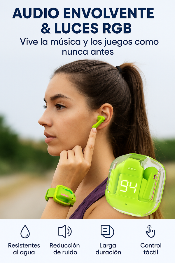 🎧 Audífonos Inalámbricos Air31 V5.3 – Sonido Pro, Estilo Gamer y Libertad Total
