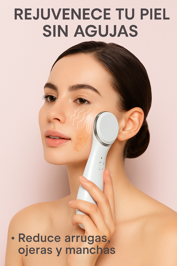 💆‍♀️ Masajeador Facial Antienvejecimiento con Ultrasonido – Rejuvenece Tu Piel en Casa