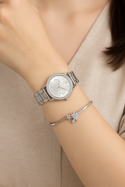 ⌚ Set de Reloj y Pulsera para Mujer – Elegancia que Marca tu Estilo ✨