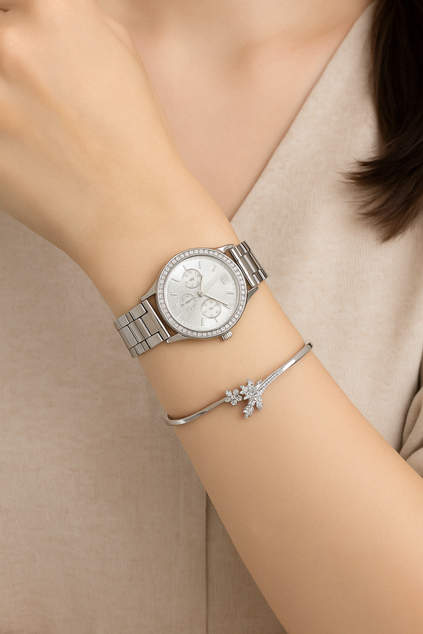 ⌚ Set de Reloj y Pulsera para Mujer – Elegancia que Marca tu Estilo ✨