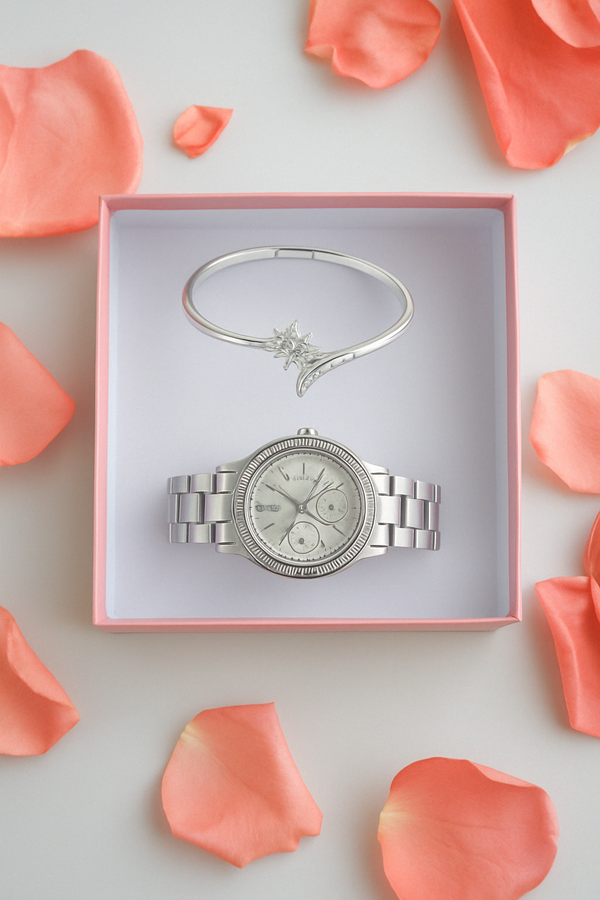 ⌚ Set de Reloj y Pulsera para Mujer – Elegancia que Marca tu Estilo ✨